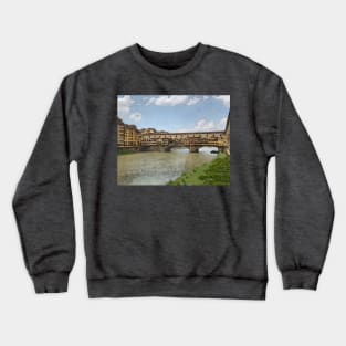 Shops Spanning The Arno River Crewneck Sweatshirt